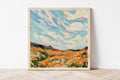 California Poppy Field Fine Art Print, Wildflower Landscape Painting