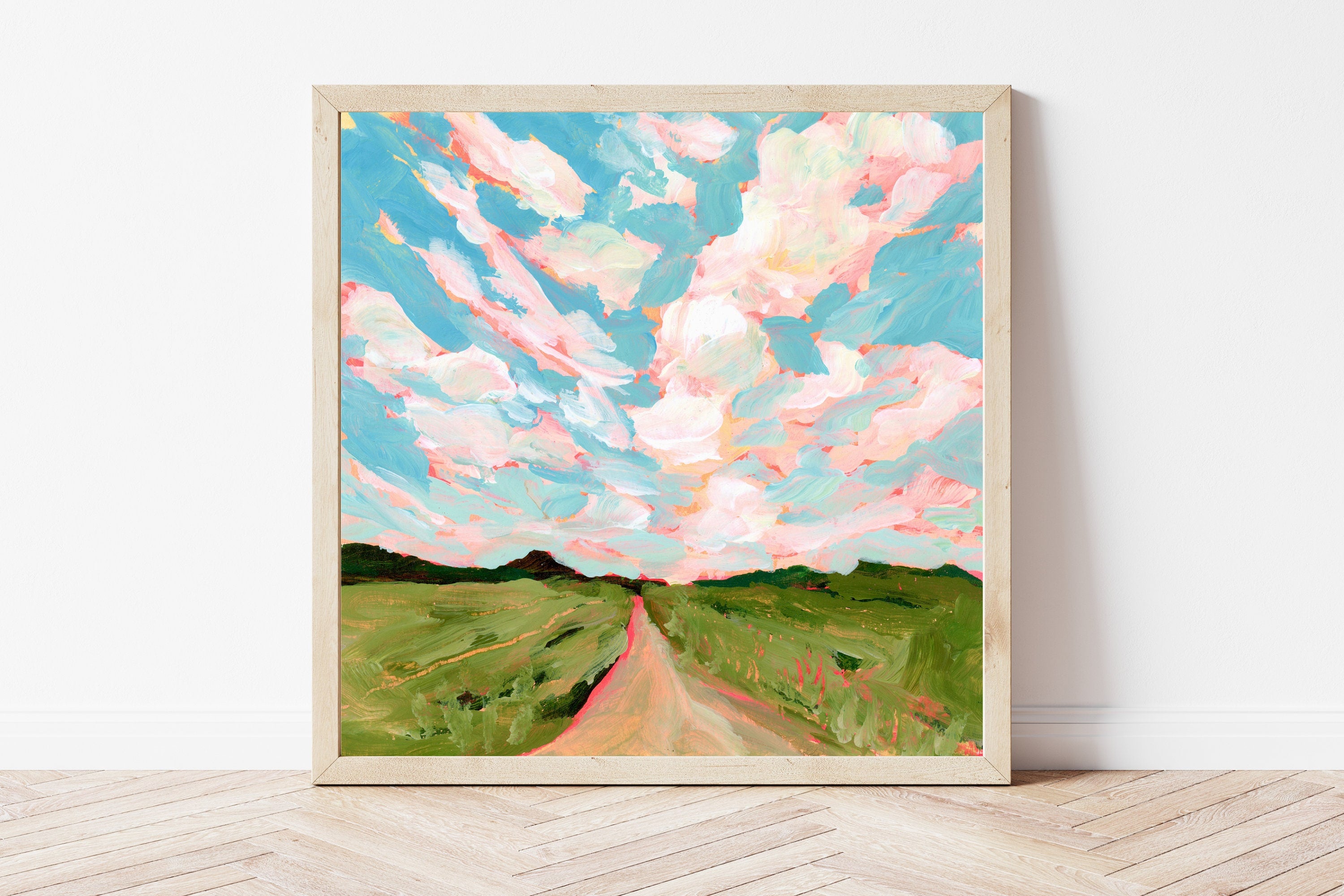 IOWA ART PRINT: Rural Landscape Painting, Farm House Wall Art