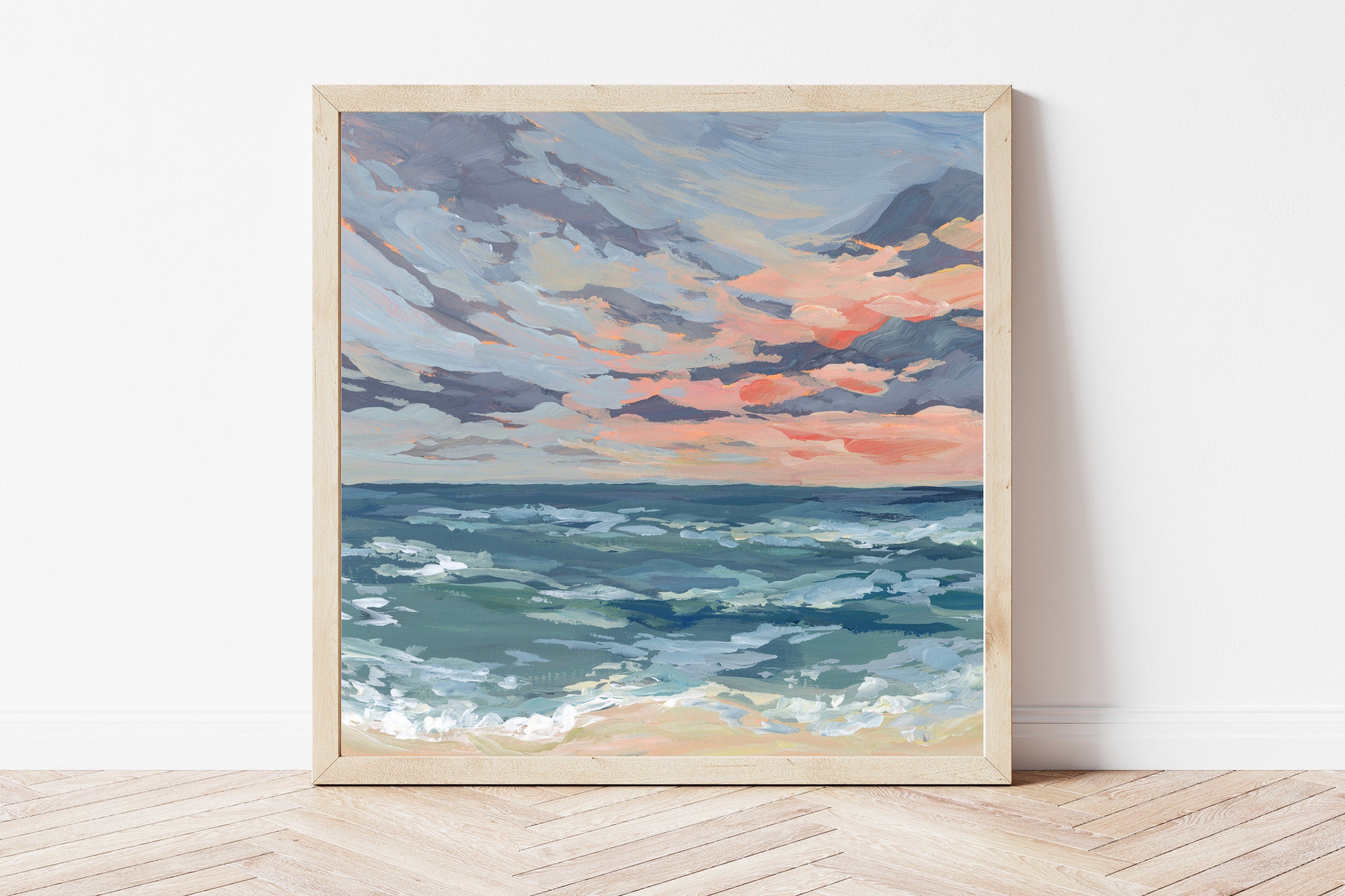 Pensacola Beach Fine Art Print, Florida Seascape Painting, Beach House Decor