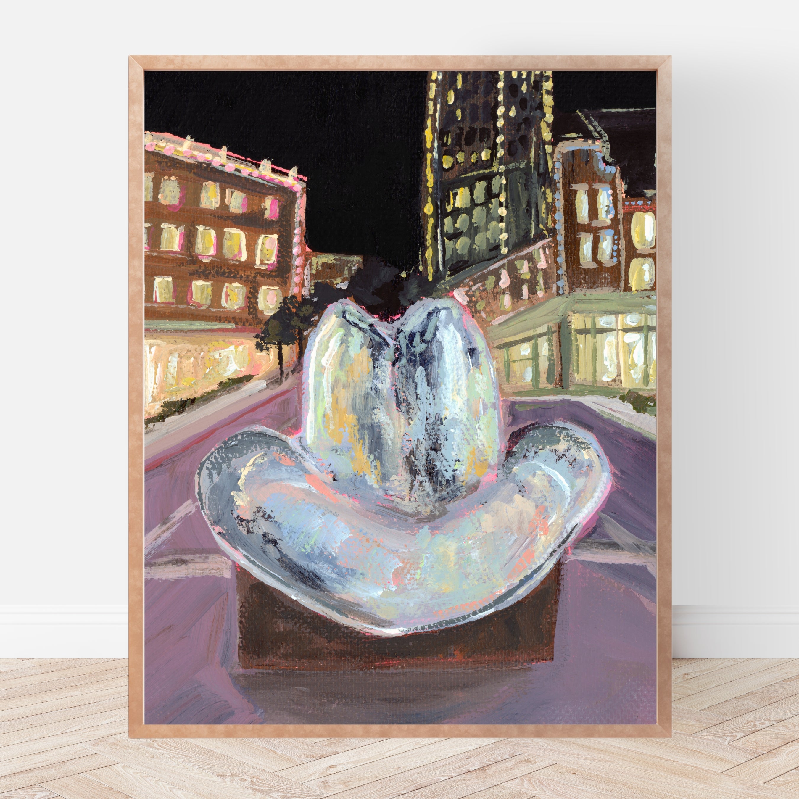 Fort Worth Cowboy Hat Fine Art Print, Texas Painting